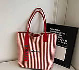 Шопер-сумка смугаста з принтом Дональда, 31/29 см, фото 2