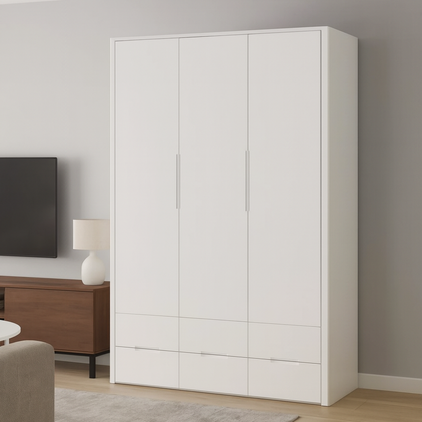 Дерев'яна шафа "Орео" в спальню тридверна з 6 шухлядами, фото 1