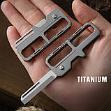 Брелок EDC / ніж титановий на ключі / ніж брелок / карабін, фото 9