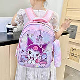 Рюкзак дитячий шкільний портфель Куроми Kuromi рожевий, фото 2