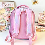 Рюкзак дитячий шкільний портфель Куроми Kuromi рожевий, фото 9
