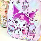 Рюкзак дитячий шкільний портфель Куроми Kuromi рожевий, фото 10