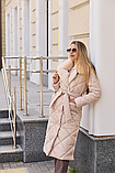 Жіноче зимове пальто ПВ-318 бежевого кольору , розміри 42-54, фото 2