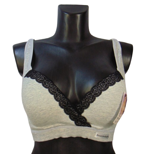 Бюстгальтер бавовняний без кісточок 90D (С) сірий Nirusi 18189, фото 1