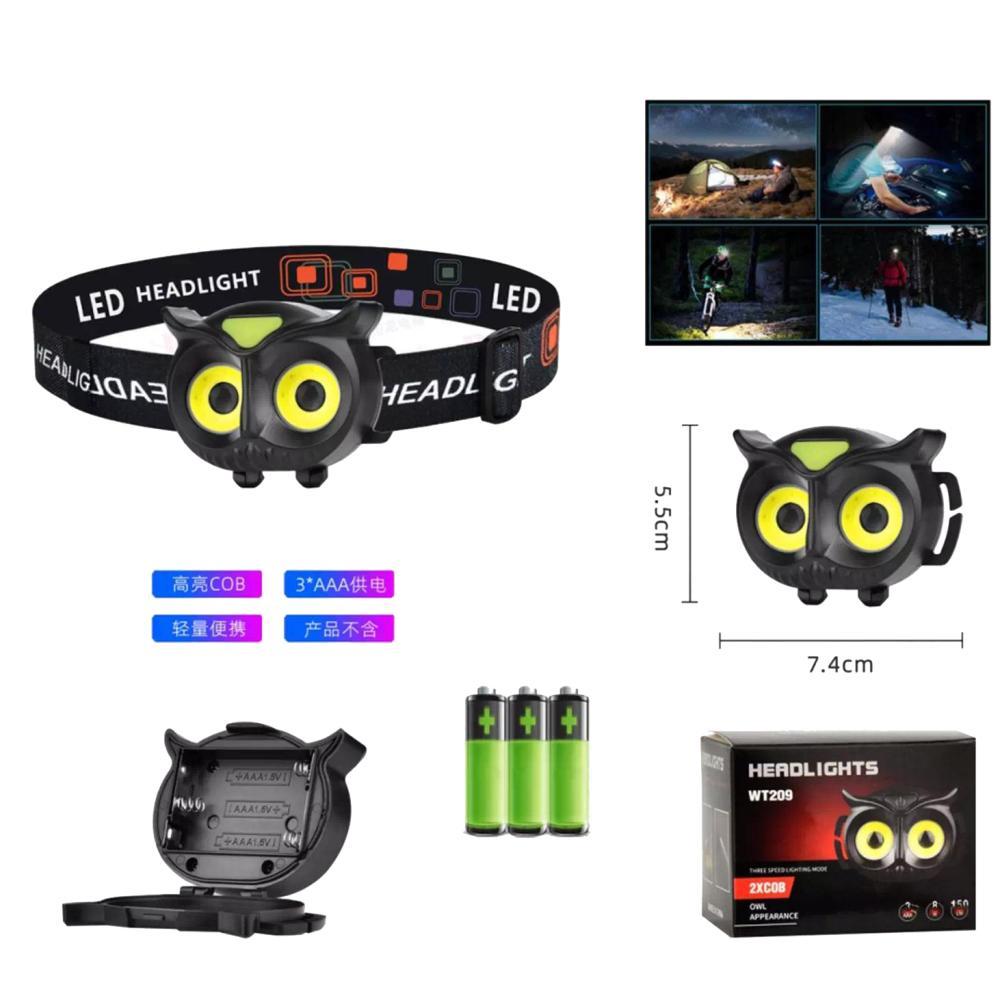 Налобний ліхтар PLD-WT209, 2 COB LED, широкий світловий потік, 3×AAA - для риболовлі, кемпінгу та ремонту