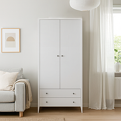 Шафа "Хюгге" з натурального дерева з двома шухлядами