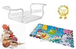 Сидіння для ванної регульоване Prima Nova KV03-01 біле і килимок на присосках 72х35 см.