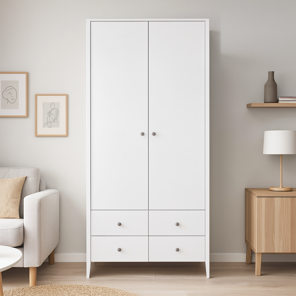 Шафа "Хюгге" з натурального дерева з чотирма шухлядами, фото 1