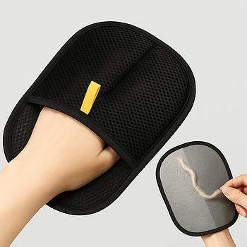 Щітка рукавичка для чищення одягу та килимів 24*16 см / Електростатична рукавичка від шерсті