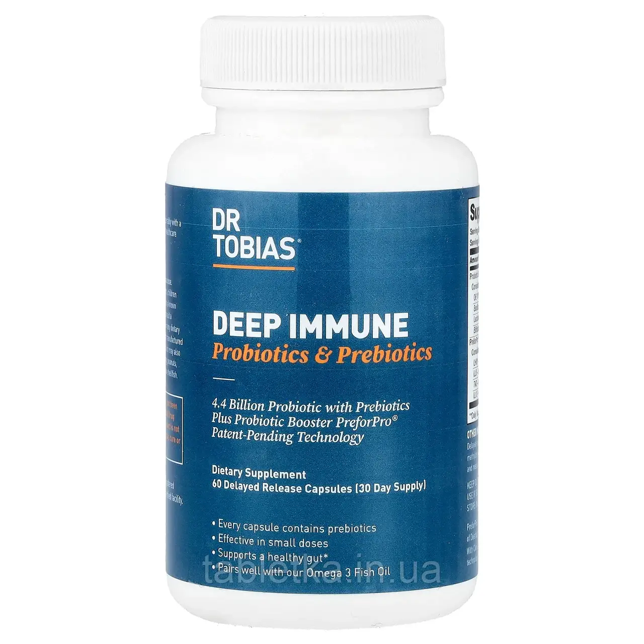 Dr. Tobias, Deep Immune, Probiotics & Prebiotics, 60 Delayed Release Capsules Дніпро