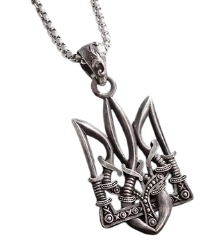 Підвіска Тризуб із шабель на ланцюжку