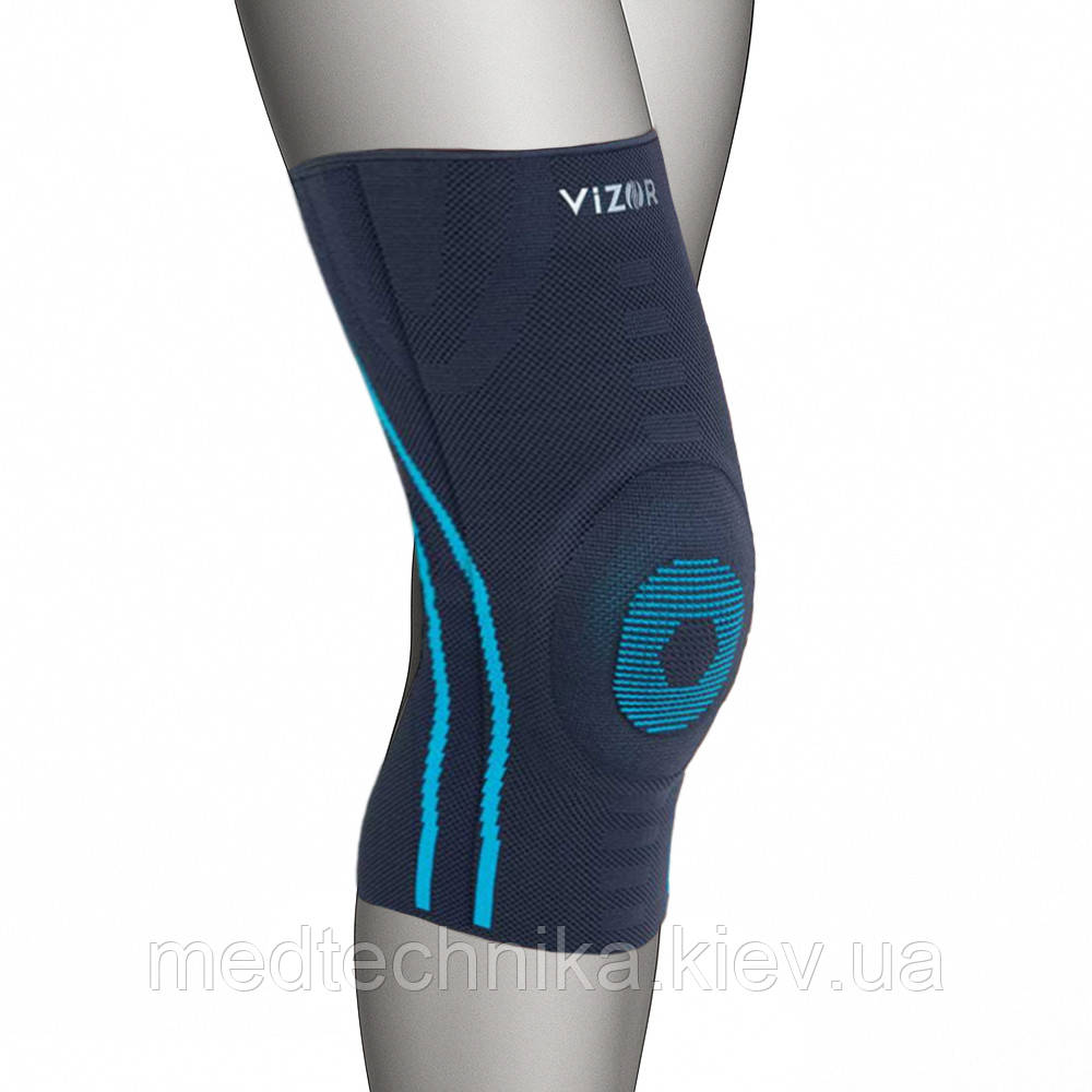 Наколінник із ребрами жорсткості та силіконовим кільцем, Vizor 703, фото 1