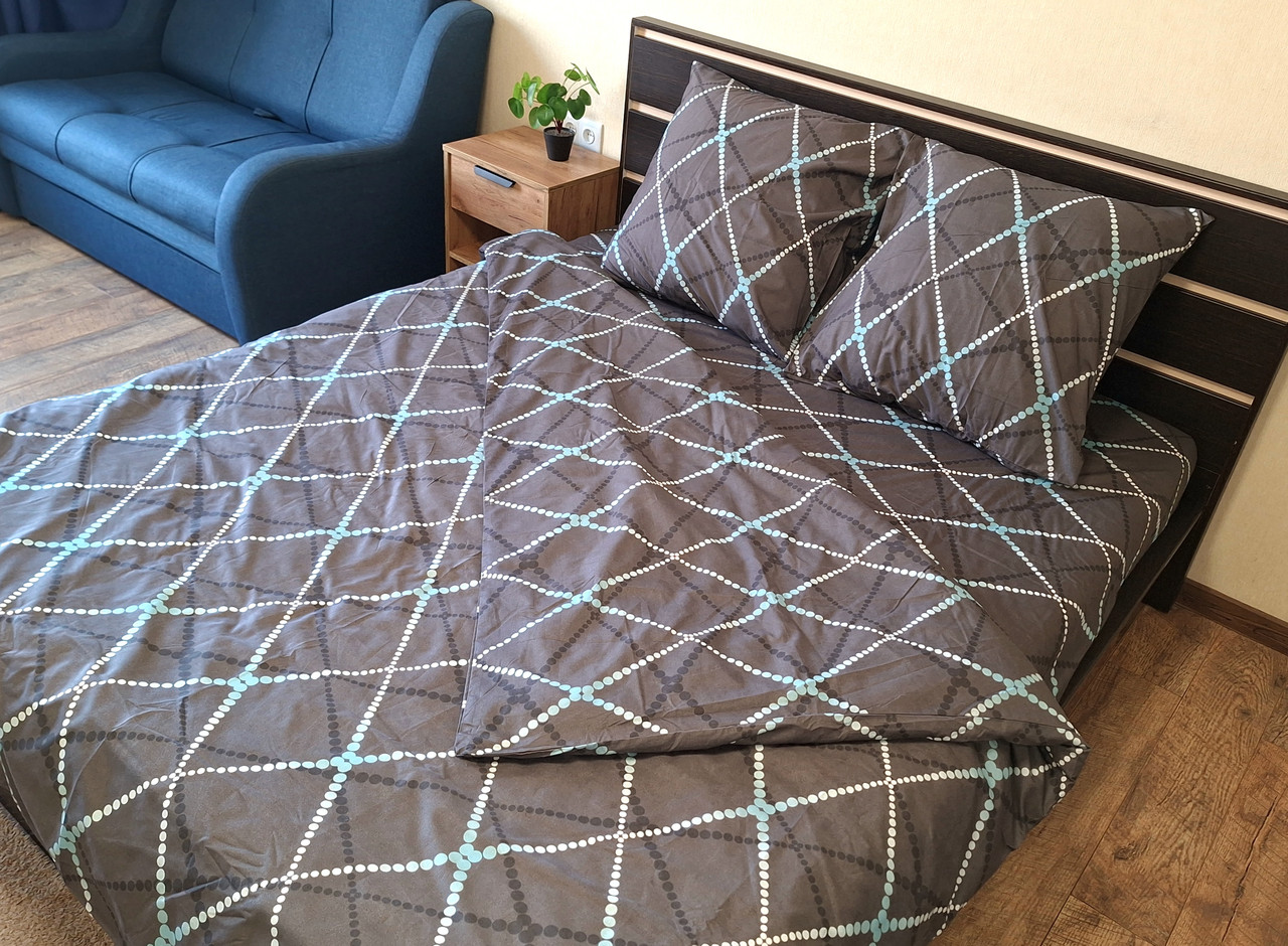 Набір постільної білизни Велюр № в549 Євро 220х240, на кнопках, фото 1