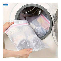 Мішок-сітка для дбайливого прання, сушіння і зберігання одягу та білизни безкаркасний 30х40 см, фото 2