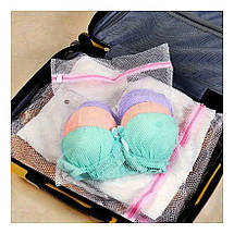 Мішок-сітка для делікатного прання, сушіння і зберігання одягу та білизни безкаркасний 40х50 см, фото 5