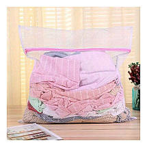 Мішок-сітка для дбайливого прання, сушіння і зберігання одягу та білизни безкаркасний 30х40 см, фото 3