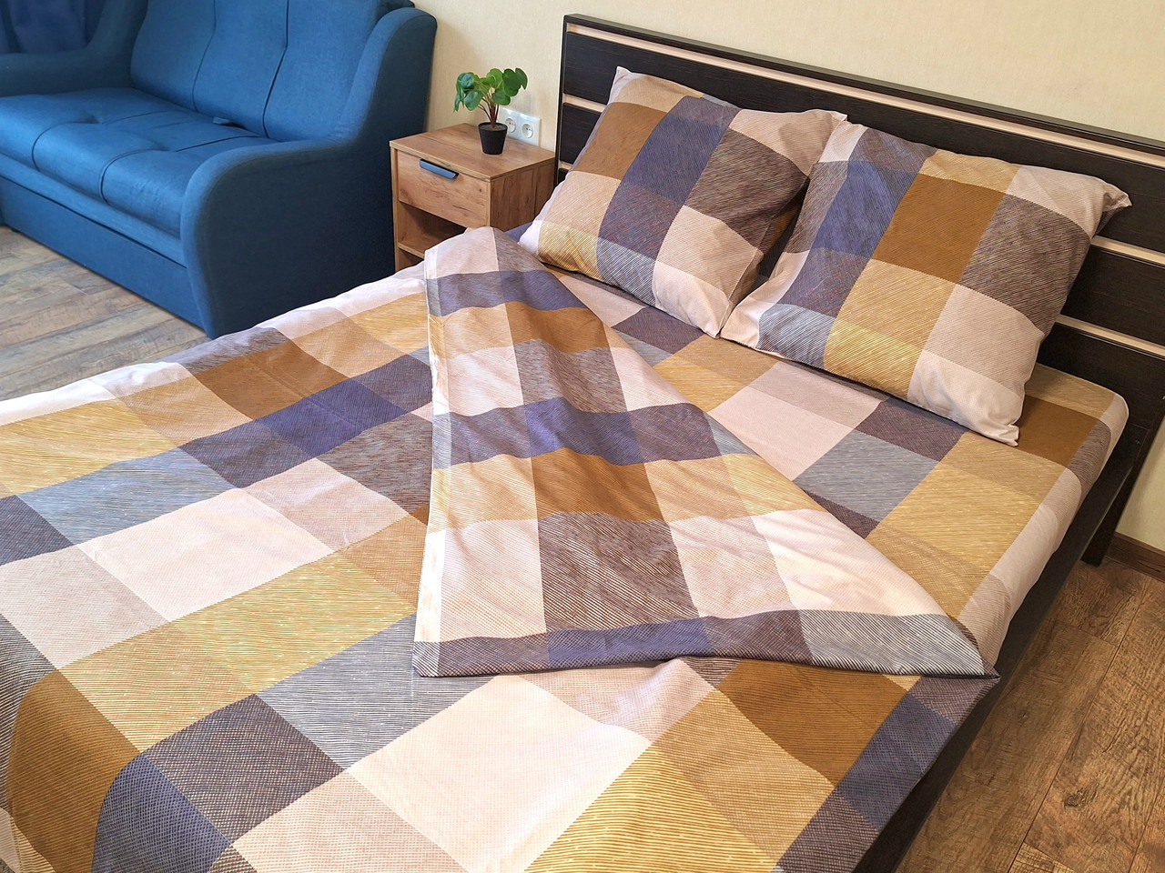 Набір постільної білизни Велюр № в543 Подвійний 200х220, на кнопках