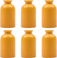 Маленька жовта ваза, сучасна керамічна ваза для сухих квітів, домашній декор, центральні елементи в оптовій упаковці, міні-ваза