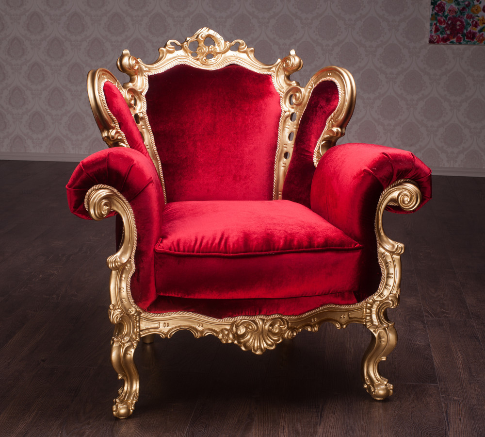 Крісло м'яке класичне в стилі Бароко Белла (преміум клас) натуральне дерево, фото 1