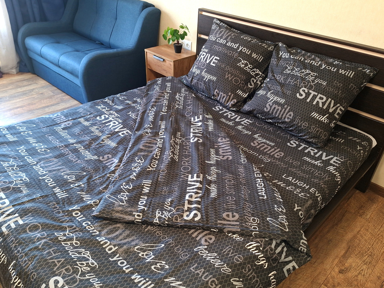 Набір постільної білизни Велюр № в529 Полуторний 150х220, на кнопках