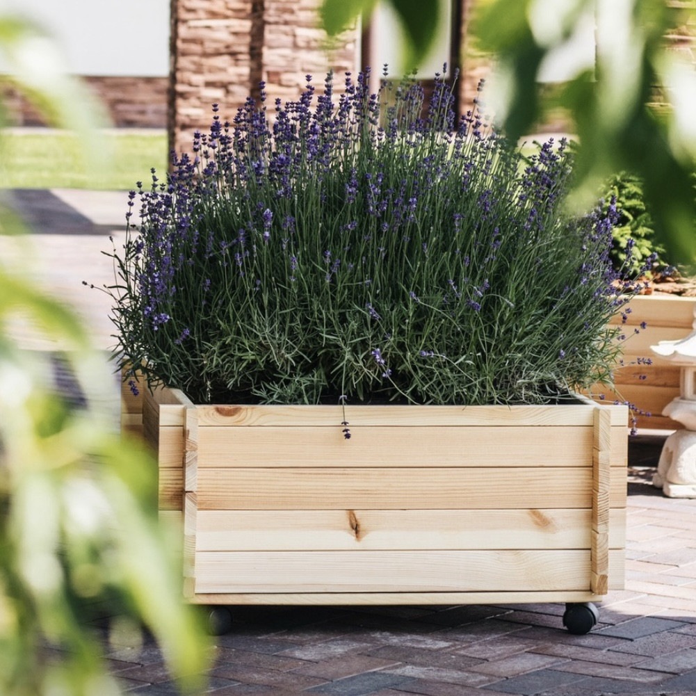 Дерев'яний ящик для саду, городу, дачі, тераси, балкону, квітів, рослин, зберігання, садовий вазон, фото 1