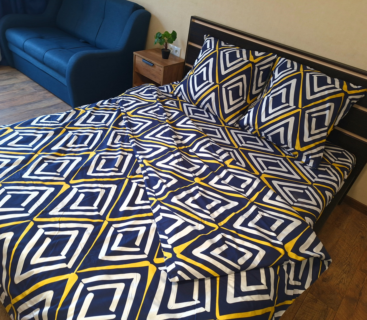 Набір постільної білизни Велюр № в562 Подвійний 200х220, на кнопках