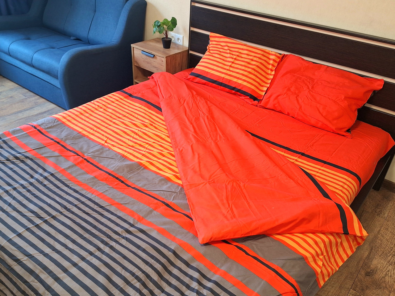 Набір постільної білизни Велюр № в559 Подвійний 200х220, на кнопках, фото 1