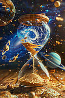 Діамантова вишивка. Картина на підрамнику Космічний час, 40х60см, квадратні стрази