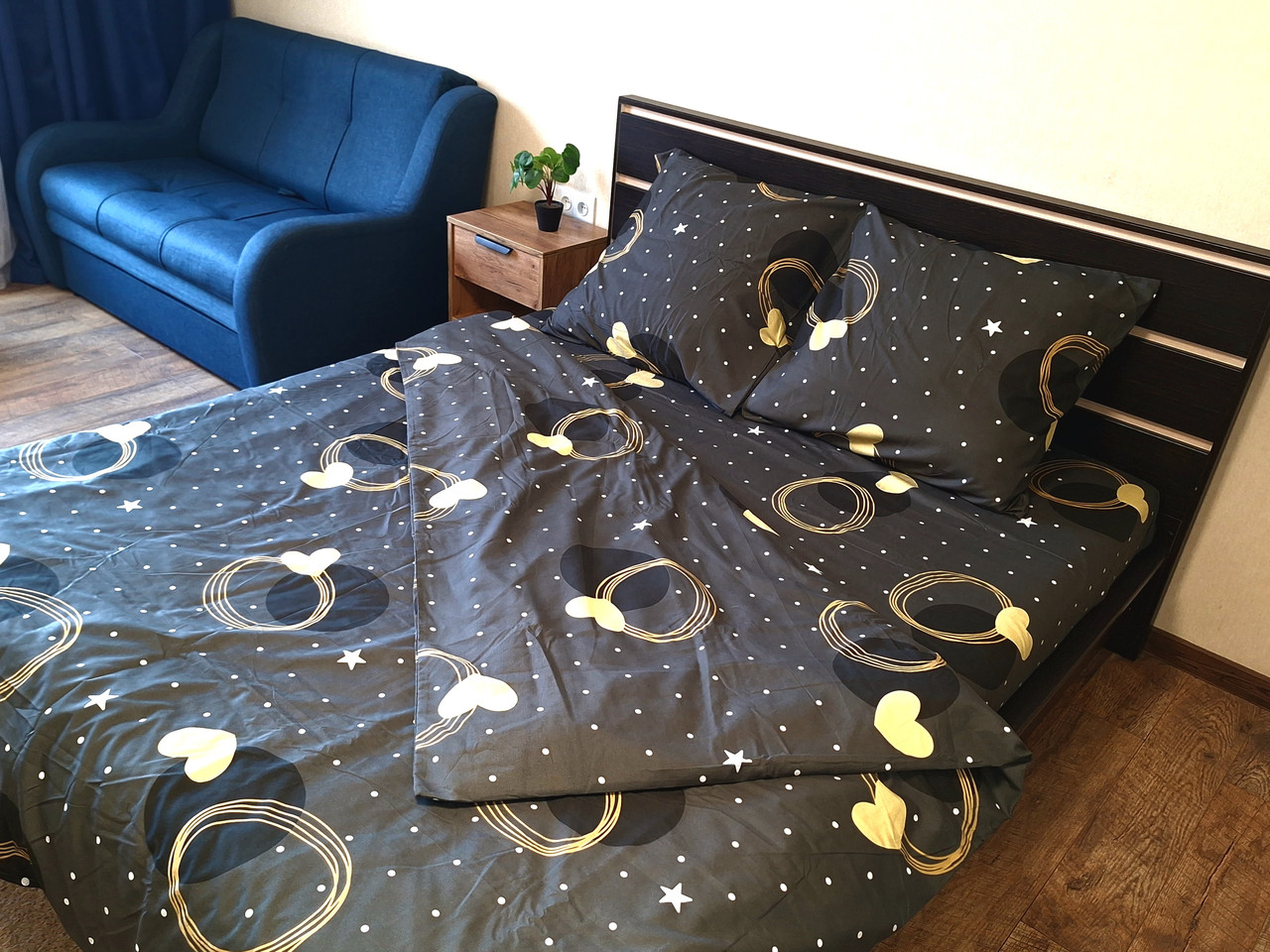 Набір постільної білизни Велюр № в486 Полуторний 150х220, на кнопках