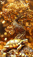 Діамантова вишивка. Картина на підрамнику Золоті черепашки, 40х60см, квадратні стрази