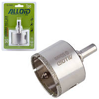 Alloid. Свердло корончасте алмазне для скла та кераміки 50 мм з центрувальним свердлом