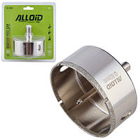 Alloid. Свердло корончасте алмазне для скла та кераміки 75 мм з центрувальним свердлом