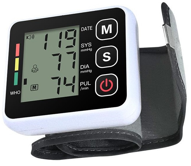 Тонометр на зап'ястку BP-502 з великим дисплеєм, автовимкненням і кейсом, пам'ять на 90 вимірювань, фото 1