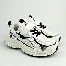 Білі дитячі кросівки для дівчинки на липучці Томм