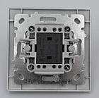 Вимикач 1 клав Touran срібло, фото 3