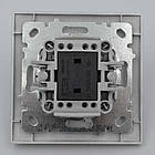 Вимикач 2 клов Touran срібло, фото 3