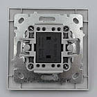 Вимикач 2 клів із підсв. Touran срібло, фото 2