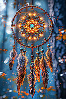 Діамантова вишивка. Картина на підрамнику "Ловець снів", 40х60см, квадратні стрази