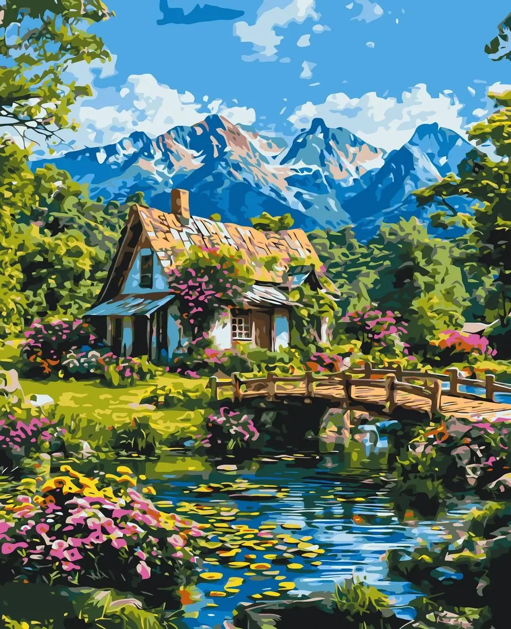 Картина за номерами 40х50 см Пейзаж. Альпійська гармонія. Орігамі LW3492, фото 1