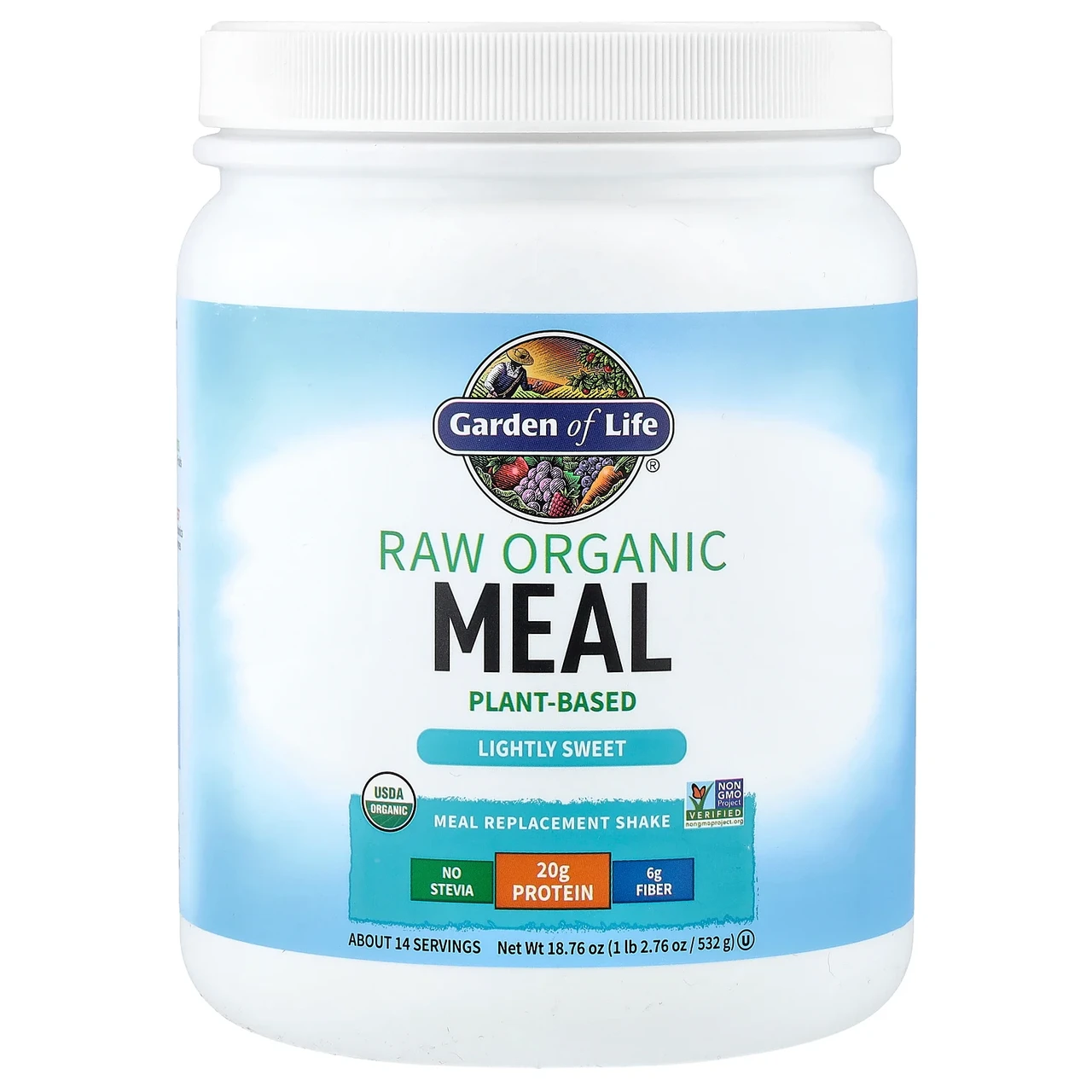 Garden of Life, Сира органічна їжа, органічний коктейл і заміна їжі, злегка солодкий смак, 454 г (16), Київ, фото 1