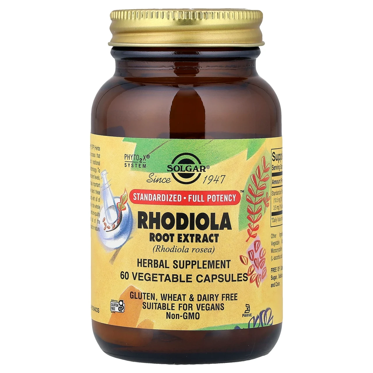 Solgar, Екстракт кореня родийоли, 60 рослинних капсул, Київ, фото 1