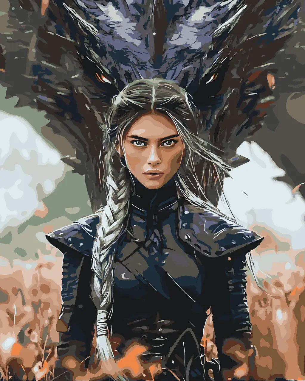 Картина за номерами 40х50 см  Фентезі "Четверте крило" Вайолет Сорренгейл Орігамі LW3485, фото 1