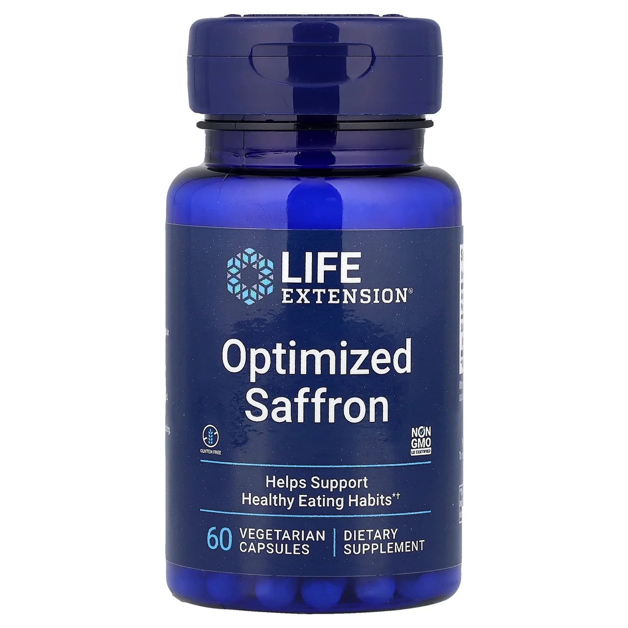 Life Extension, оптимізований шафран, 60 вегетаріанські капсули, Київ, фото 1