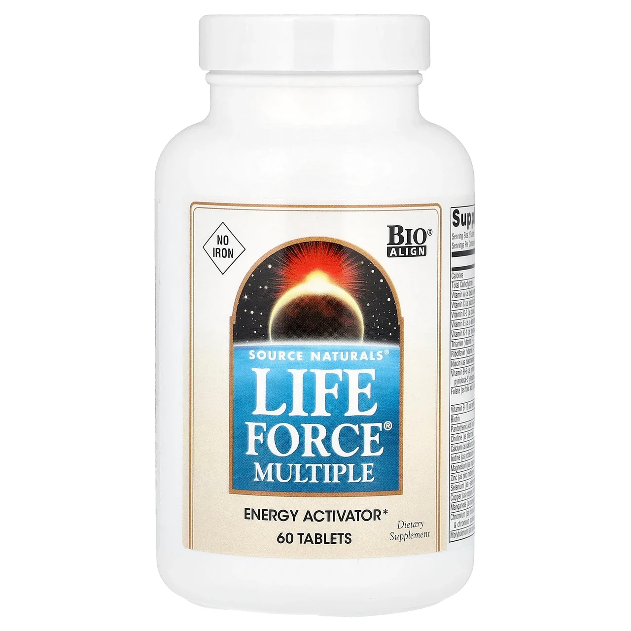 Source Naturals, Мультифікамін Life Force, не містить залізо, 60 таблеток, Київ, фото 1