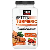 Force Factor, Better Turmeric, куркумін підвищеної сили дії, фруктовий сплеск, 60 жувальних таблеток Дніпро