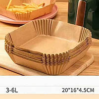 Паперові форми в аерогриль (20*16*4,5 см) КВАДРАТНА 20 шт.