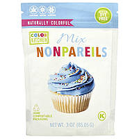 ColorKitchen, Натуральні різнобарвні посипки Nonpareils, 85,06 г (3 унції)