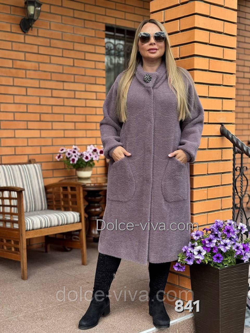 Пальто жіноче з вовні Альпака р.50-58, фото 1