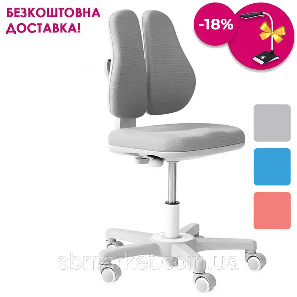 ДЕТКЕ ОРТОПЕДИЧНЕ КОМП'ЮТЕРНЕ КРЕСЛО Fundesk Mente Grey сіре для школяра дошкільника хлопчика