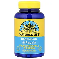 Nature's Life, бромелаїн і папаїн, 100 вегетаріанських капсул